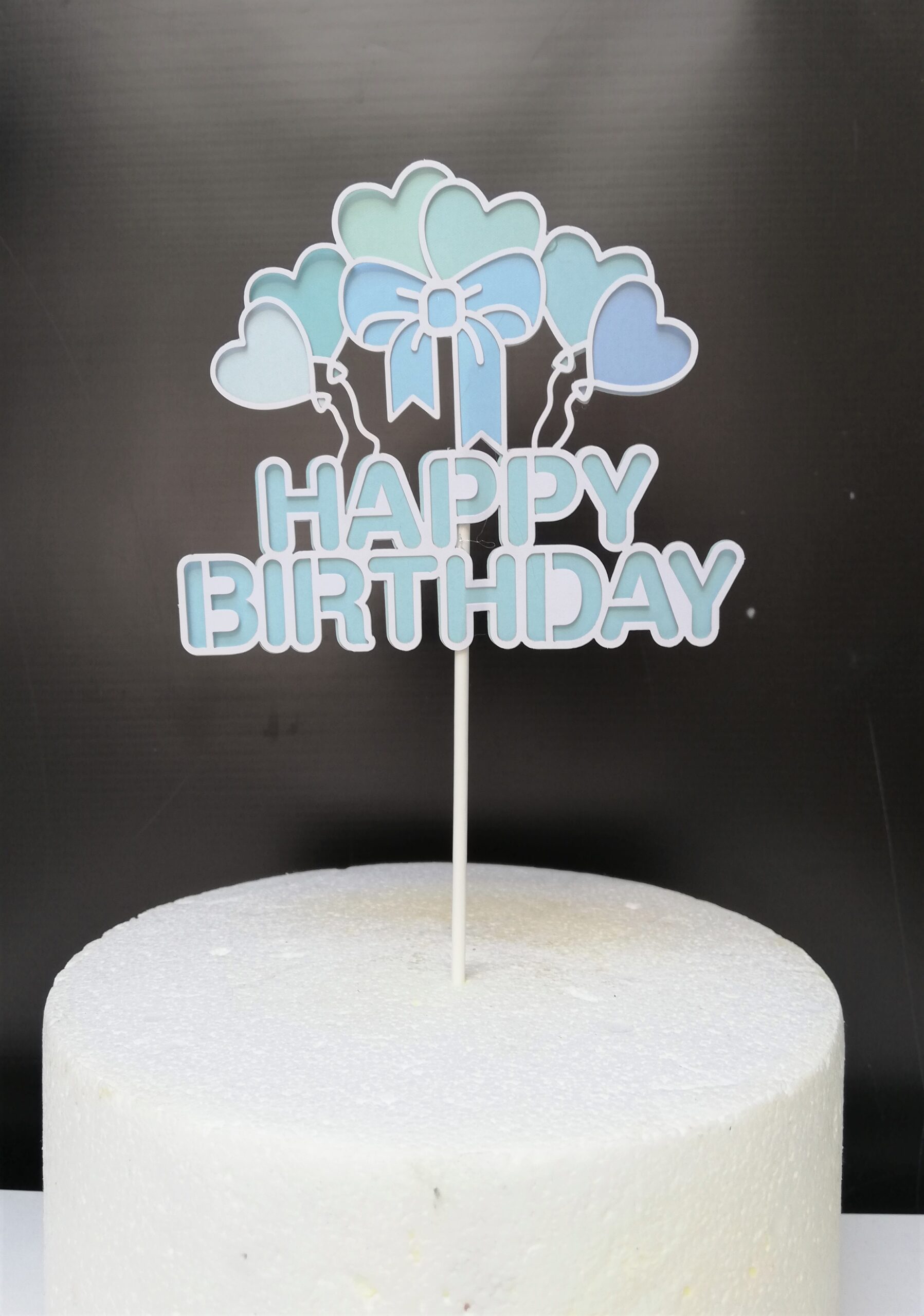 wees stil Zonnebrand Onzuiver Cake Topper Happy Birthday Blauw Karton | Alles voor Taarten